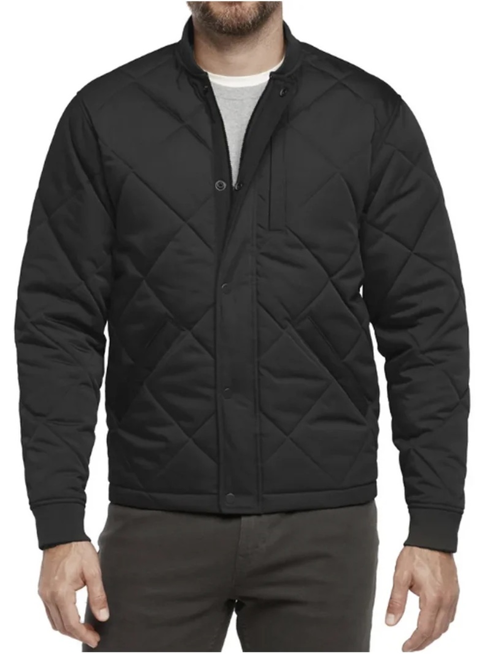 Banana Republic Black Quilted Bomber Jacket Size M